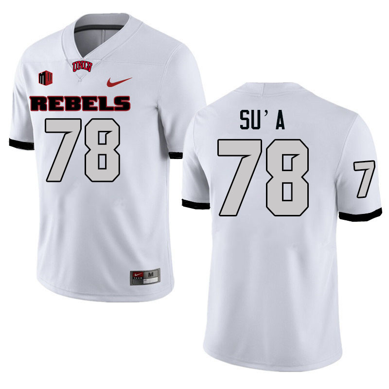 Men #78 Mathyus Su'a UNLV Rebels College Football Jerseys Stitched-White